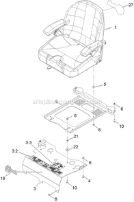 Seat Assembly Diagram and Parts List for LZE740KC604 (312000000-312999999)(2012) Exmark Lawn Mower