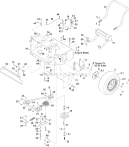 Engine Deck Assembly (1) Diagram and Parts List for VH481KA483 (314000000-314999999)(2014) Exmark Lawn Mower