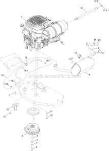 Engine Assembly Diagram and Parts List for LZX740EKC526W0 (400000000-499999999)(2017) Exmark Lawn Mower