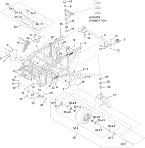 Main Frame Assembly Diagram and Parts List for NVS640CKC42000 (315000000-315999999)(2015) Exmark Lawn Mower