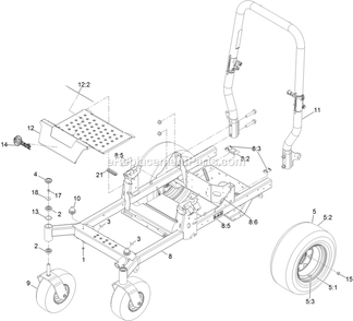 Main Frame Assembly Diagram and Parts List for RAE708GEM60300 (400000000-402082299)(2017) Exmark Lawn Mower