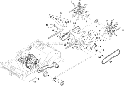 Tine Assembly Diagram and Parts List for ARX440CKC24000 (404314159-406294344)(2019) Exmark Aerator
