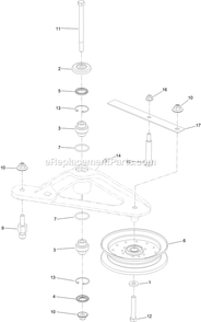 Deck Idler Assembly Diagram and Parts List for LZE801GKA72RA1 (316000000-399999999)(2016) Exmark Lawn Mower