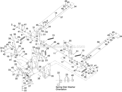 Speed Controls Assembly Diagram and Parts List for NV730EKC (312000000-312999999)(2012) Exmark Lawn Mower