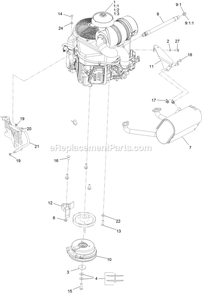 Engine Assembly Diagram and Parts List for LZE651GKA484A2 (400000000-402082299)(2017) Exmark Lawn Mower