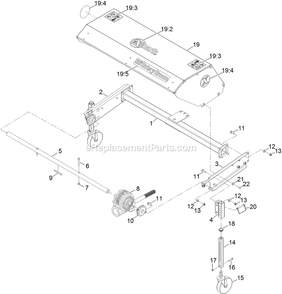 Broom Head Assembly Diagram and Parts List for BR270KC36 (313000000-313999999)(2013) Exmark Leaf Blower / Vacuum