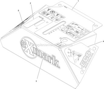 Control Panel With Decals Assembly Diagram and Parts List for VHS481GKA36200 (400000000-402082299)(2017) Exmark Lawn Mower