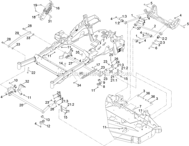 Deck Lift Assembly Diagram and Parts List for LZE749EKC72RA1 (315000000-315999999)(2015) Exmark Lawn Mower