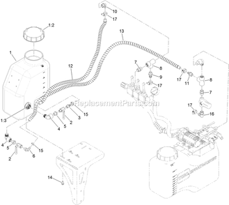 7 Gallon Auxiliary Tank Assembly Diagram and Parts List for 142-2273  Exmark Sprayer