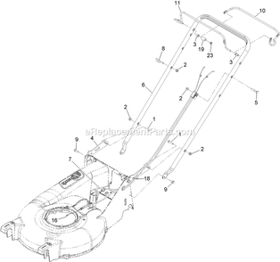 Handle Assembly Diagram and Parts List for ECXKA21 (313000000-313999999)(2013) Exmark Lawn Mower