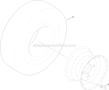 2 Ply Wheel And Tire Assembly Diagram and Parts List for QTS452CEM34200 (316000000-399999999)(2016) Exmark Lawn Mower