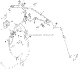 Harness Assembly Diagram and Parts List for STS651GKA48400 (406294345-408644345)(2020) Exmark Lawn Mower