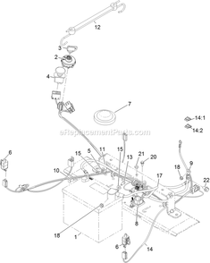 Electrical Assembly Diagram and Parts List for QTE651KA421 (312000000-312999999)(2012) Exmark Lawn Mower