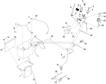 Electrical Assembly Diagram and Parts List for TTS680PKC483E0 (402082300-404314158)(2018) Exmark Lawn Mower
