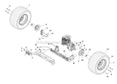 Park Brake Group Diagram and Parts List for LZAS29KA724LP (850000-919999)(2010) Exmark Lawn Mower