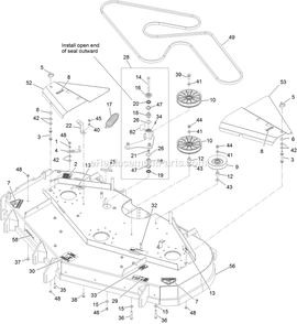 Deck Assembly Diagram and Parts List for LZDS902K725 (312000000-312999999)(2012) Exmark Lawn Mower