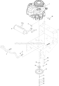 Engine Assembly Diagram and Parts List for MGS481CKA48300 (406294345-408644345)(2020) Exmark Lawn Mower