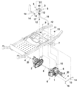 Transaxle Group Diagram and Parts List for QSP20BV443 (850000-919999)(2010) Exmark Lawn Mower