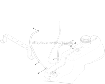 Fuel Delivery Assembly (1) Diagram and Parts List for QTE452CEM42100 (316000000-399999999)(2016) Exmark Lawn Mower