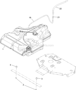Fuel Tank Mounting Assembly Diagram and Parts List for LZE740KC604 (312000000-312999999)(2012) Exmark Lawn Mower
