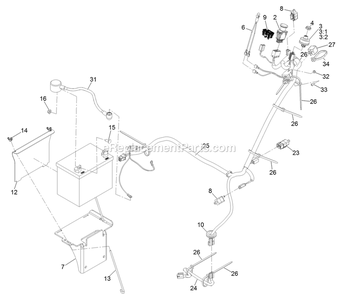 Electrical Assembly Diagram and Parts List for TTS680PKC483E0 (316000000-399999999)(2016) Exmark Lawn Mower