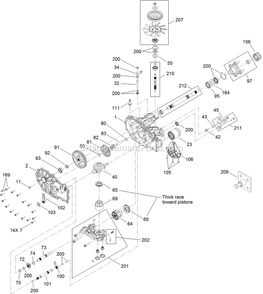 Right Hand Hydro Transaxle Assembly Diagram and Parts List for QTS691KA502 (313000000-313999999)(2013) Exmark Lawn Mower