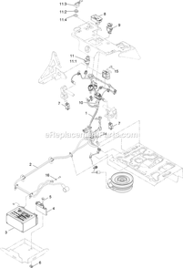 Electrical Assembly Diagram and Parts List for STE600CKA32300 (404314159-406294344)(2019) Exmark Lawn Mower