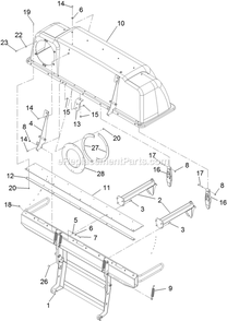 Hood And Frame Assembly Diagram and Parts List for LZUV3B (316000000-399999999)(2016) Exmark Lawn Tractor Accessories