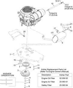Engine Assembly Diagram and Parts List for LZS740PKC604 (313000000-313999999)(2013) Exmark Lawn Mower