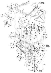 Mower Deck (2) Diagram and Parts List for TT19KA (190000-219999)(1999) Exmark Lawn Mower