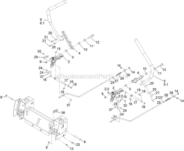 Motion Control Assembly Diagram and Parts List for QZE600CKA42200 (404314159-406294344)(2019) Exmark Lawn Mower