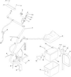 Electrical Assembly Diagram and Parts List for SSS270CSB00000 (402082300-404314158)(2018) Exmark Sprayer
