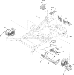 Hydraulic Assembly Diagram and Parts List for LZX801GKA60600 (404314159-406294344)(2019) Exmark Lawn Mower