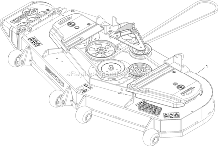 Complete Deck Assembly Diagram and Parts List for LZE751GKA604A1 (400000000-402082299)(2017) Exmark Lawn Mower
