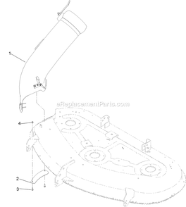 50 Inch Chute Mounting Assembly Diagram and Parts List for 126-6338 (315000000-315999999)(2015) Exmark Lawn Tractor Accessories