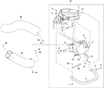 Blower Assembly (2) Diagram and Parts List for LHPUVD5256 (720000-789999)(2008) Exmark Lawn Tractor Accessories