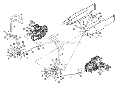 Motion Control Group Diagram and Parts List for PHZ19KA443 (600000-669999)(2006) Exmark Lawn Mower