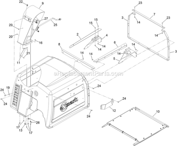 Hopper Assembly (2) Diagram and Parts List for NVS730AKC48000 (411294212-999999999)(2022) Exmark Lawn Mower