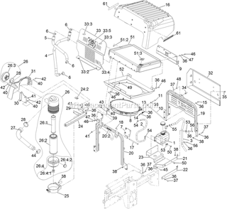 Cooling Assembly Diagram and Parts List for LZS902DKU605A1 (316000000-399999999)(2016) Exmark Lawn Mower