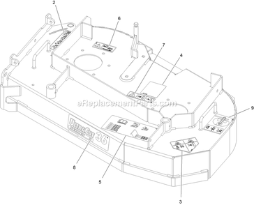 Deck With Decals Assembly Diagram and Parts List for TTS481CKA36300 (315000000-315999999)(2015) Exmark Lawn Mower