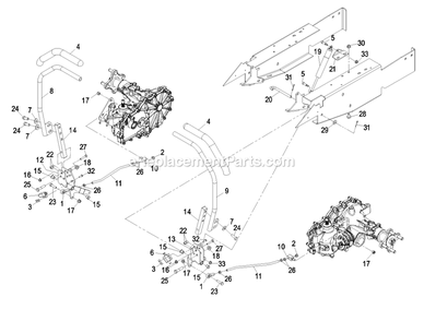 Motion Control Group Diagram and Parts List for PHZ19KA344CA (720000-789999)(2008) Exmark Lawn Mower