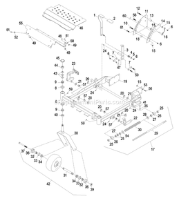 Front Frame Group Diagram and Parts List for LHP23KC523 (720000-789999)(2008) Exmark Lawn Mower