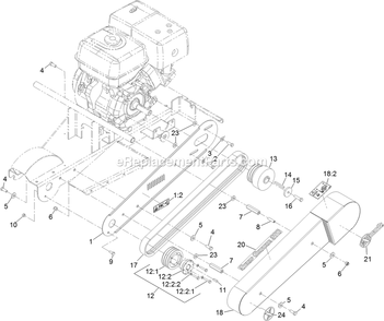 Belt Drive Assembly Diagram and Parts List for SG390HN (312000000-312999999)(2012) Exmark Lawn Tractor Accessories