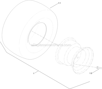 Rear Tire Assembly Diagram and Parts List for QTE708GEM50200 (400000000-402082299)(2017) Exmark Lawn Mower
