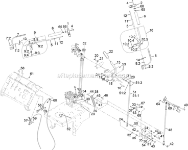 Controls Assembly Diagram and Parts List for VTX651GKA48400 (400000000-499999999)(2017) Exmark Lawn Mower