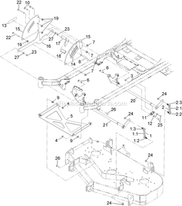 Deck Lift Assembly Diagram and Parts List for PNS20KA443 (920000-999999)(2011) Exmark Lawn Mower