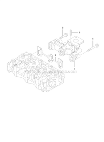 Exhaust Manifold Assembly Diagram and Parts List for LZS80TDYM604W0 (406294345-408644345)(2020) Exmark Lawn Mower