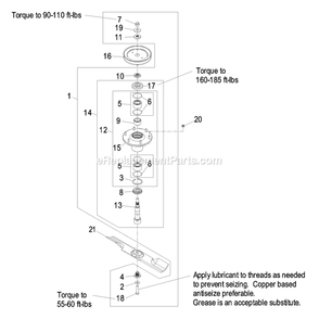 Spindle Assembly Diagram and Parts List for LXS29LKA605 (670000-719999)(2007) Exmark Lawn Mower