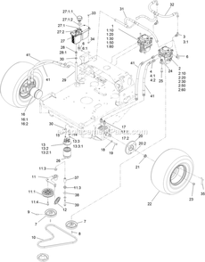 Hydro Assembly Diagram and Parts List for TTX691CKA60400 (315000000-315999999)(2015) Exmark Lawn Mower