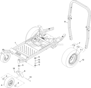 Main Frame Assembly Diagram and Parts List for PNS710KC443 (314000000-314999999)(2014) Exmark Lawn Mower